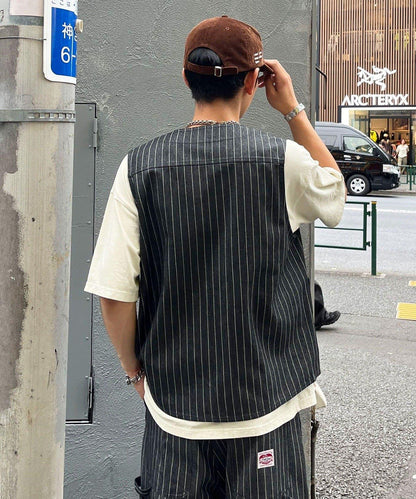 條紋牛仔馬甲