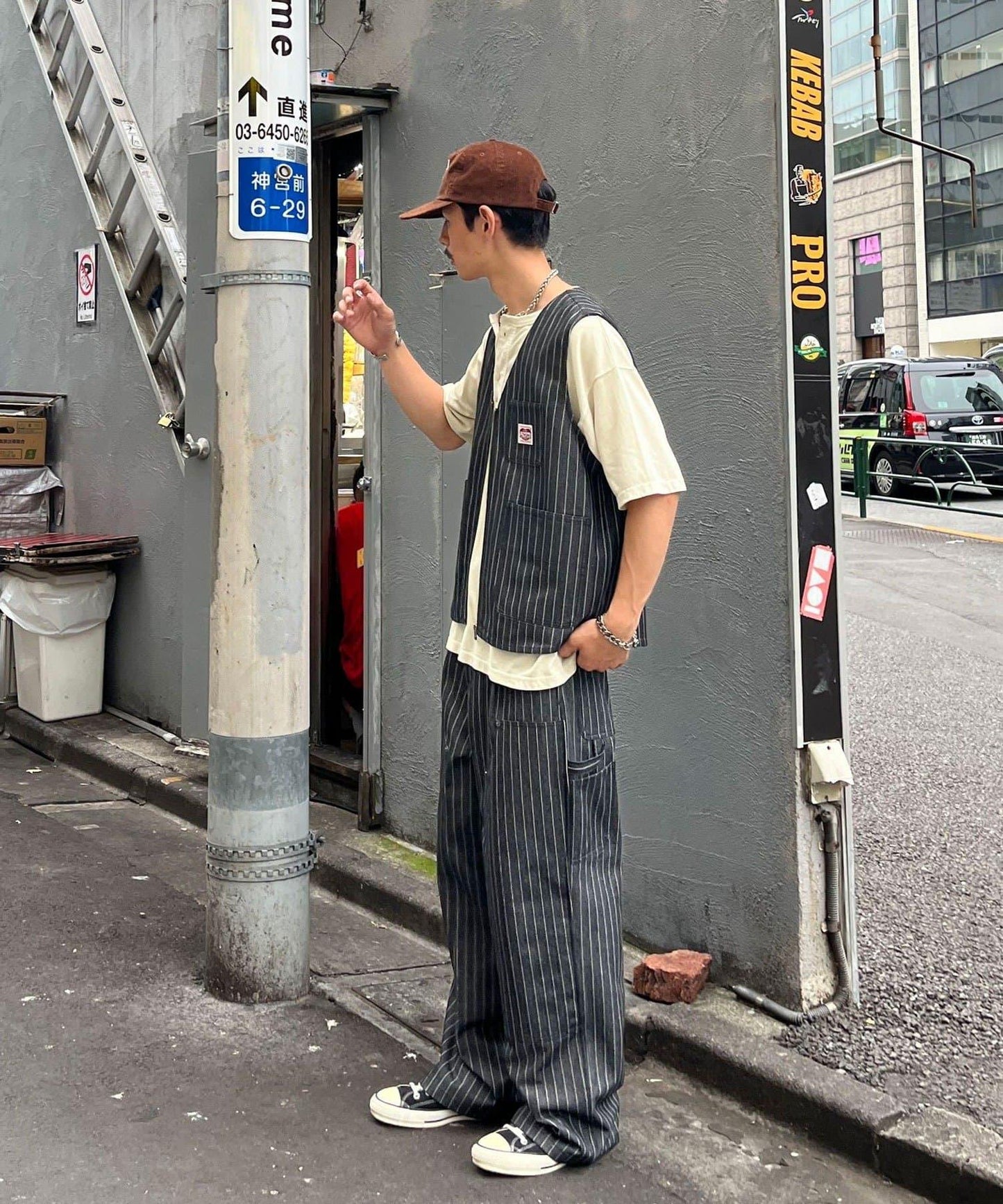 條紋牛仔馬甲