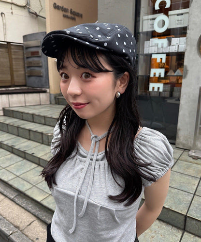 波點拼色無地 獵鴨帽