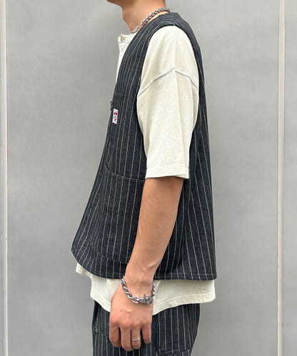 條紋牛仔馬甲