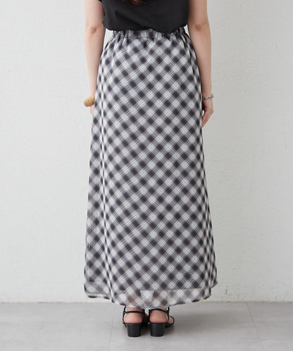 格紋窄身半身裙