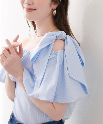 natural couture 多穿法露肩泡泡袖上衣