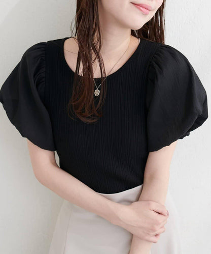 natural couture 透視燈籠袖上衣