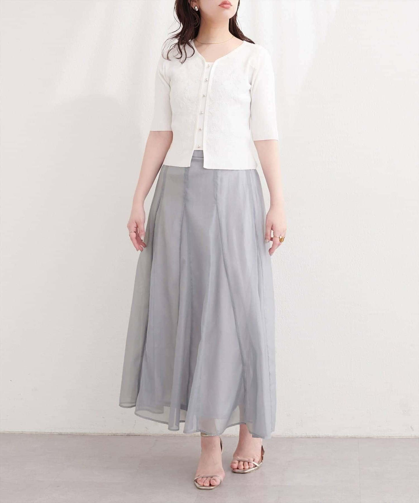 natural couture 鏤空印花半身裙