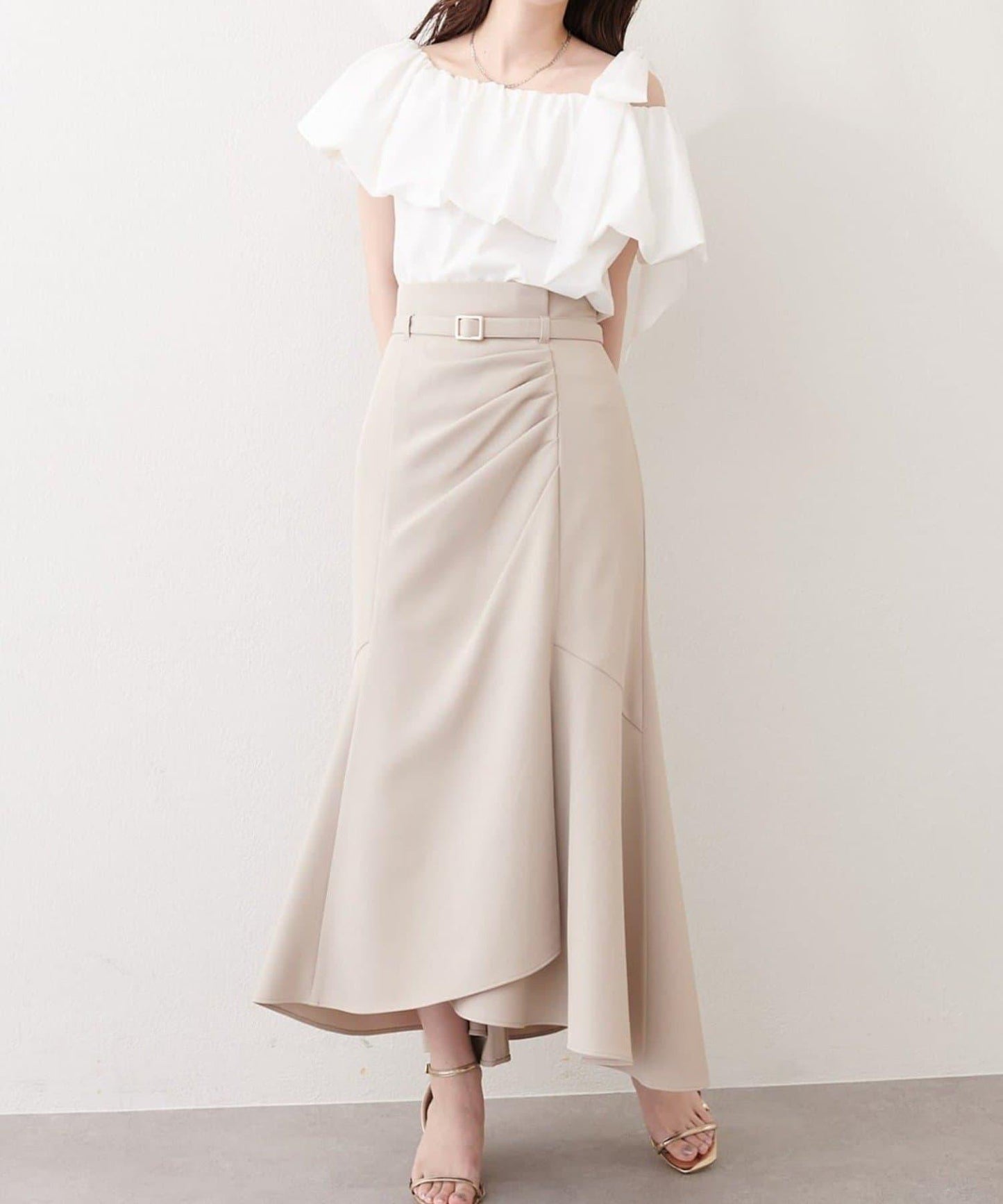 natural couture 多穿法露肩泡泡袖上衣