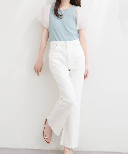 natural couture 透視燈籠袖上衣
