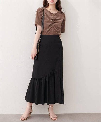 natural couture 前排扣美人魚半身裙
