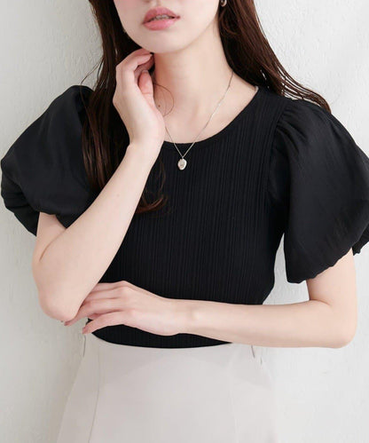 natural couture 透視燈籠袖上衣