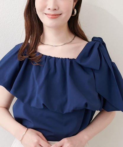 natural couture 多穿法露肩泡泡袖上衣