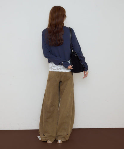 撞色開襟日常針織開衫