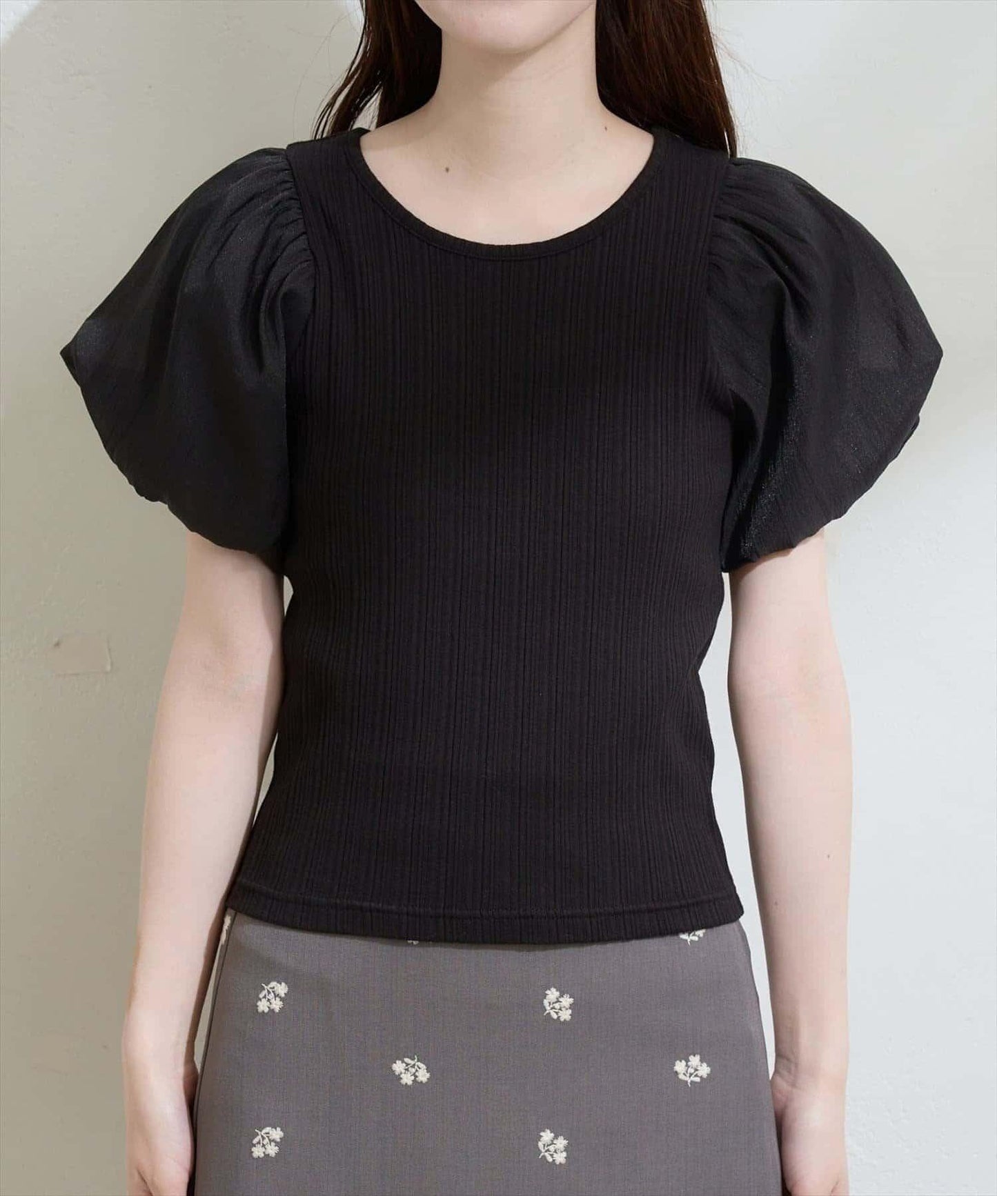 natural couture 透視燈籠袖上衣