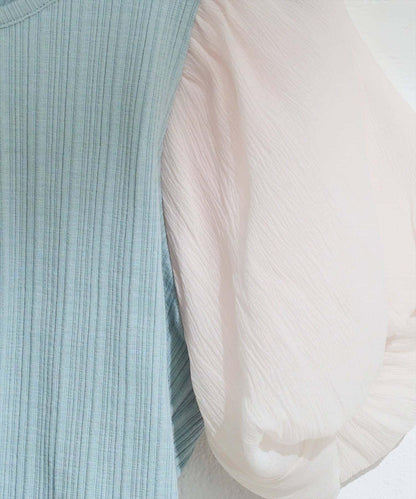 natural couture 透視燈籠袖上衣