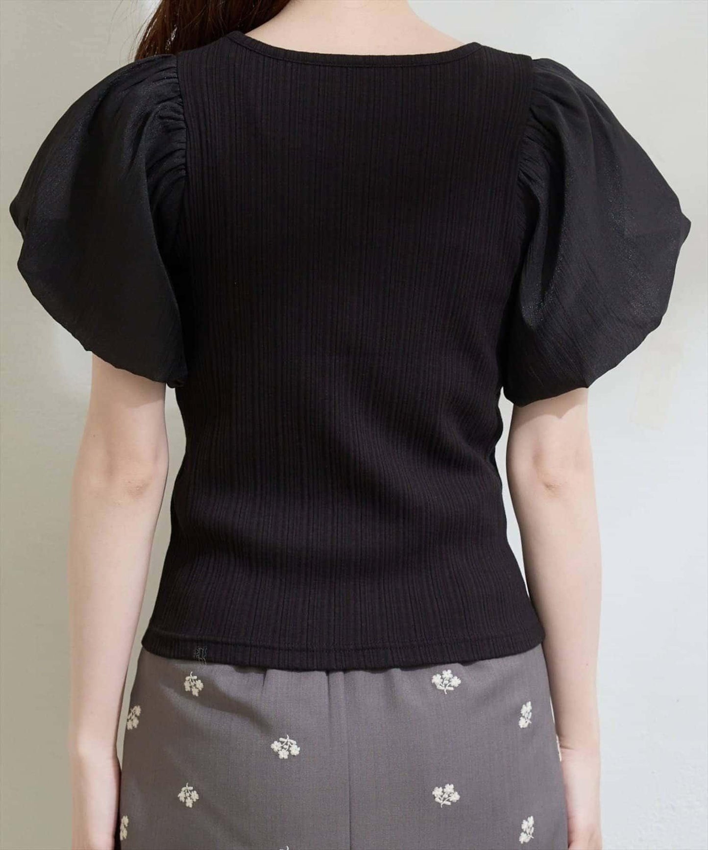 natural couture 透視燈籠袖上衣