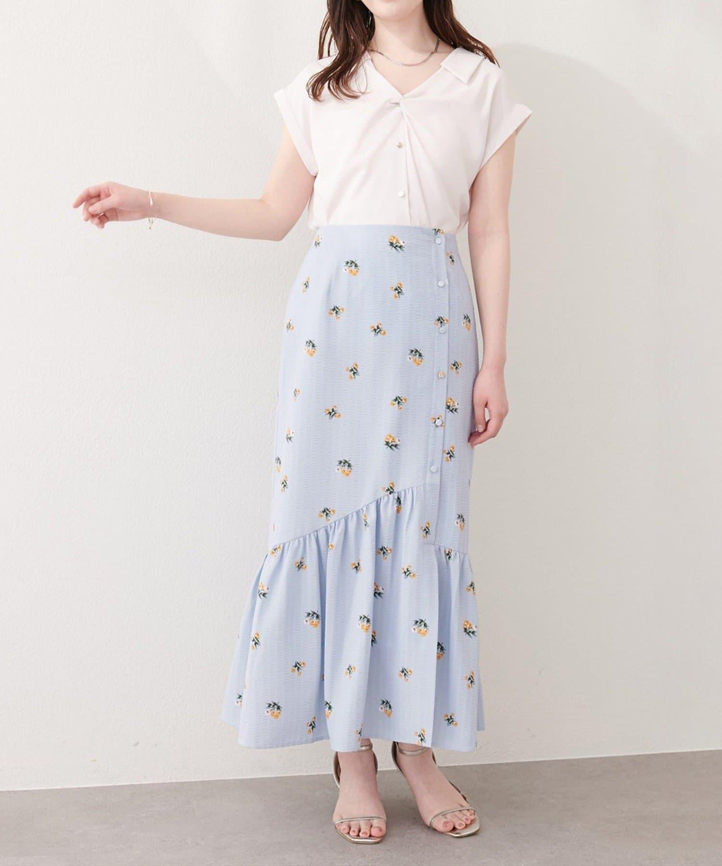 natural couture 前排扣美人魚半身裙