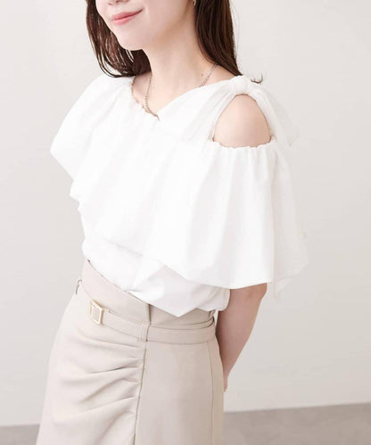 natural couture 多穿法露肩泡泡袖上衣