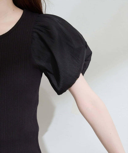 natural couture 透視燈籠袖上衣