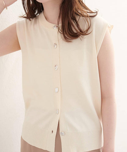 natural couture 紐扣無袖針織衫