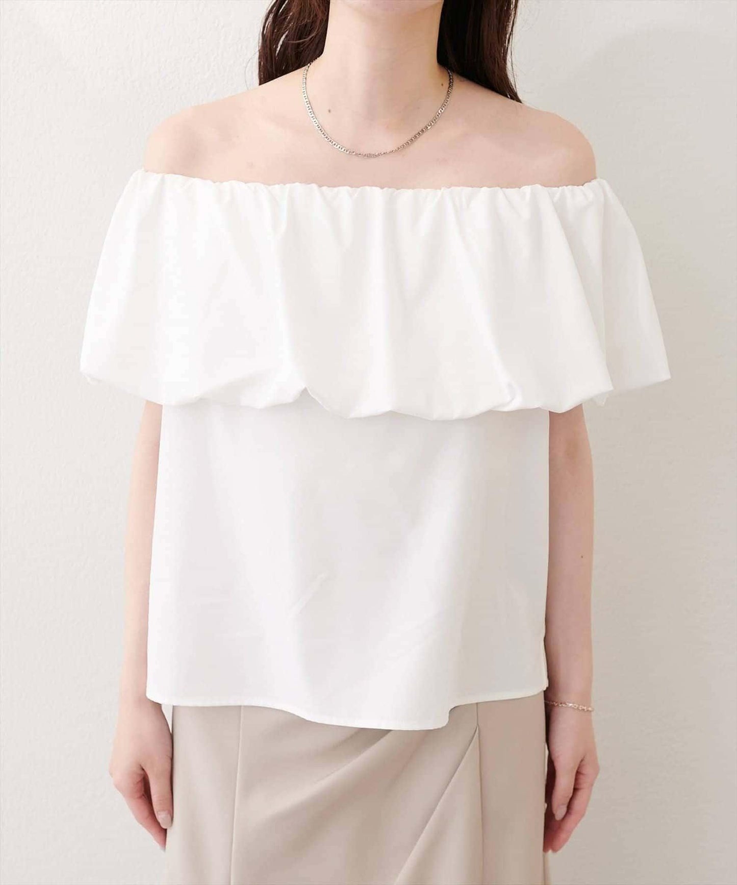 natural couture 多穿法露肩泡泡袖上衣