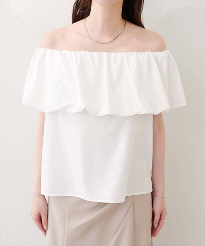 natural couture 多穿法露肩泡泡袖上衣