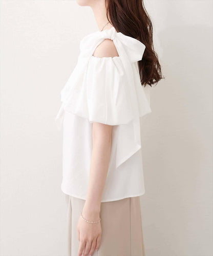 natural couture 多穿法露肩泡泡袖上衣