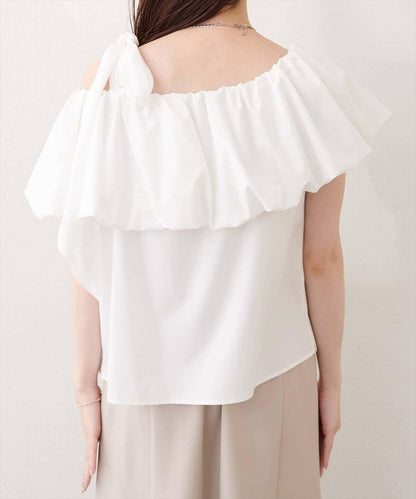 natural couture 多穿法露肩泡泡袖上衣
