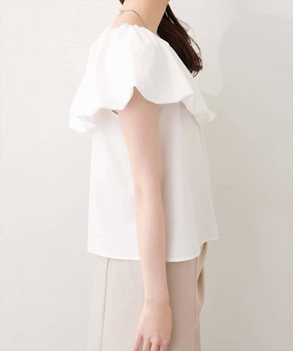 natural couture 多穿法露肩泡泡袖上衣