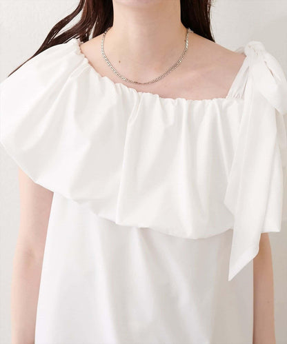 natural couture 多穿法露肩泡泡袖上衣