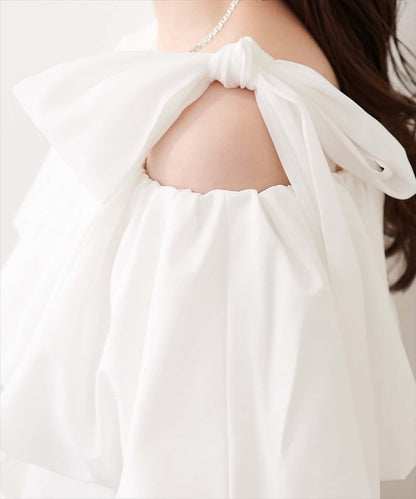 natural couture 多穿法露肩泡泡袖上衣