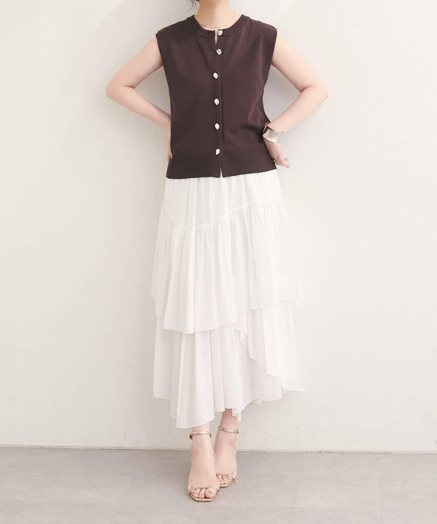 natural couture 紐扣無袖針織衫