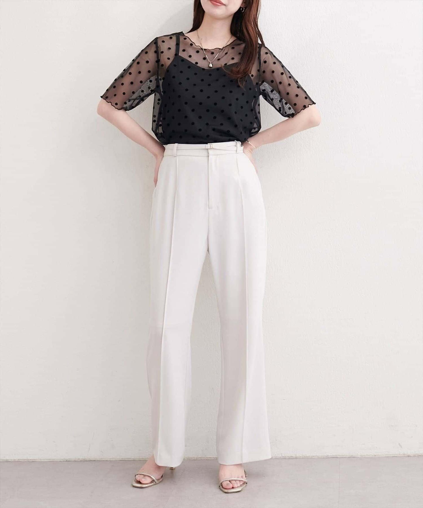 natural couture 植絨波點套頭衫&吊帶衫