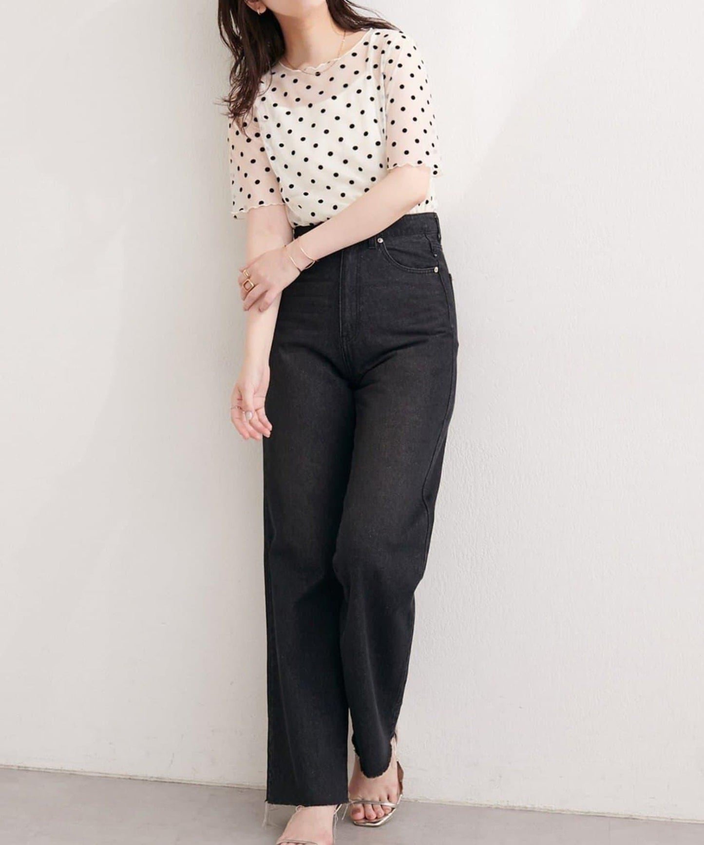 natural couture 植絨波點套頭衫&吊帶衫