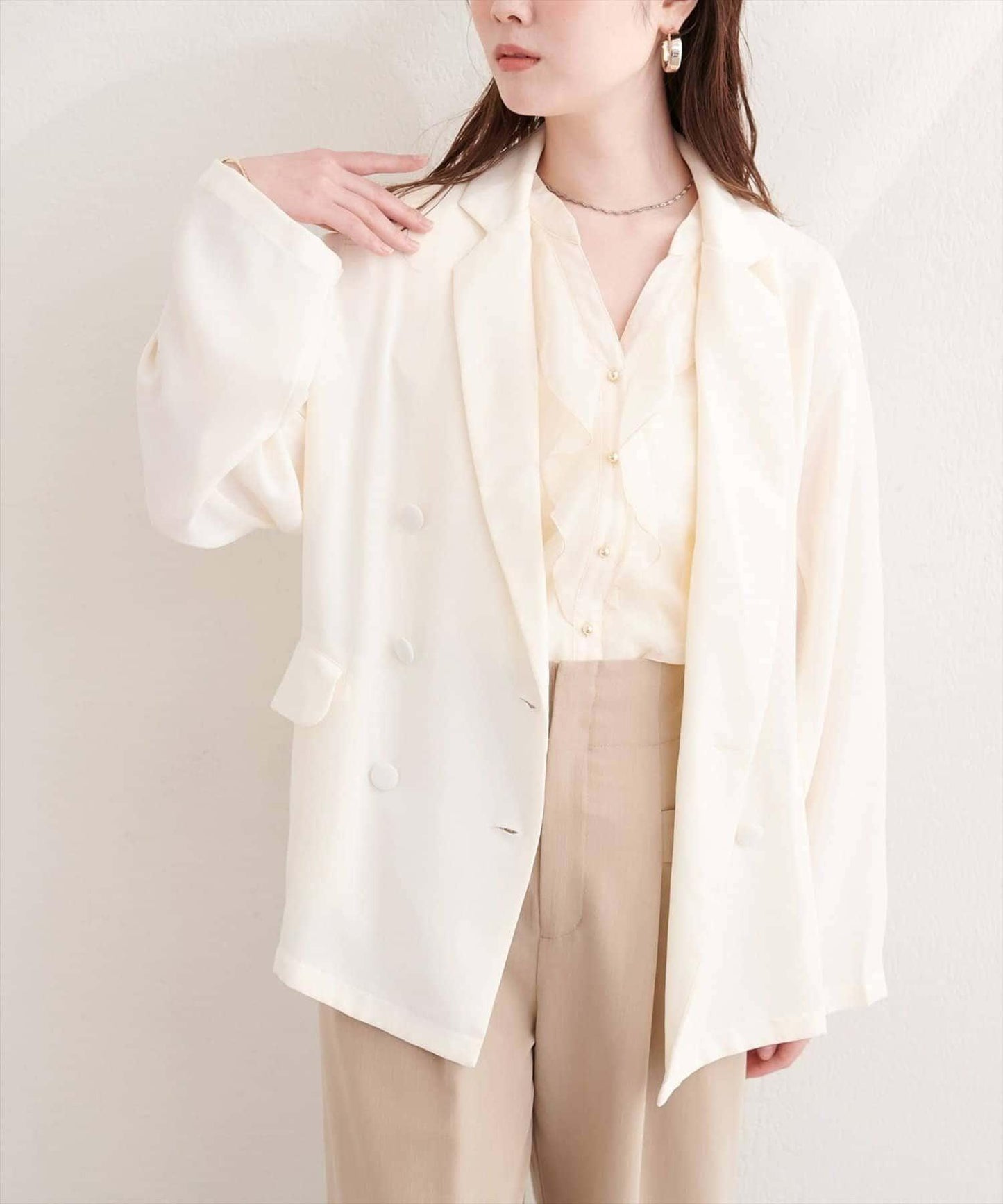 natural couture 附腰帶透視夾克