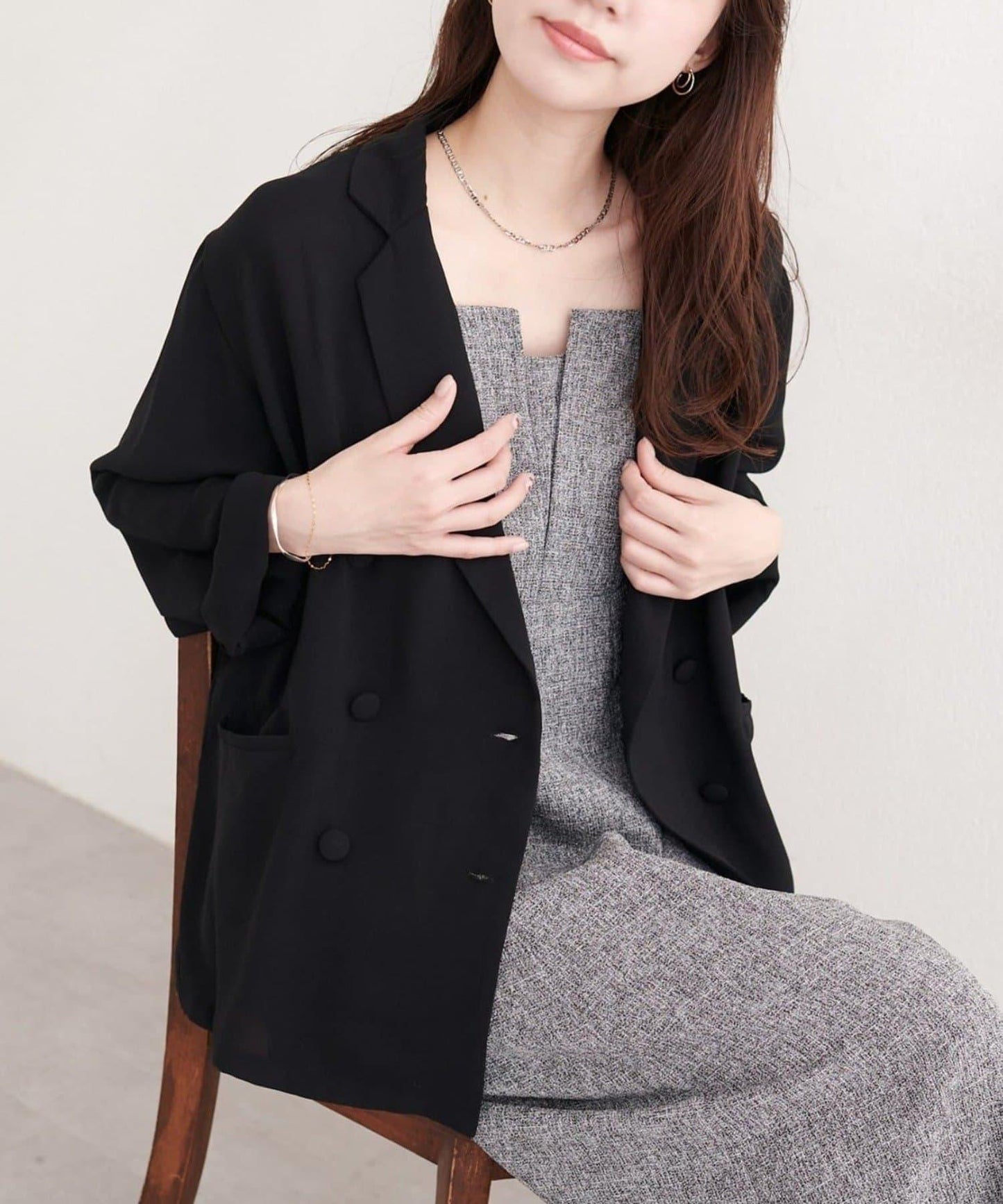natural couture 附腰帶透視夾克
