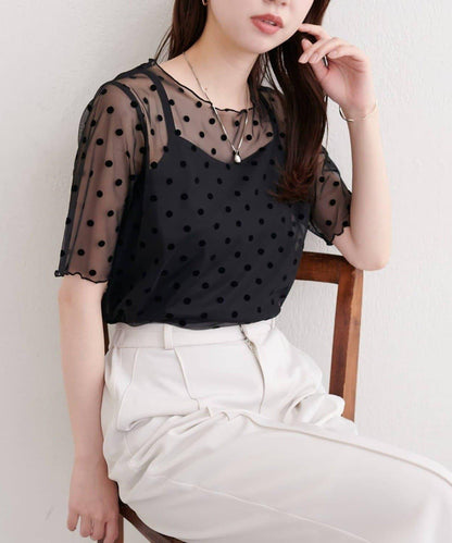natural couture 植絨波點套頭衫&吊帶衫