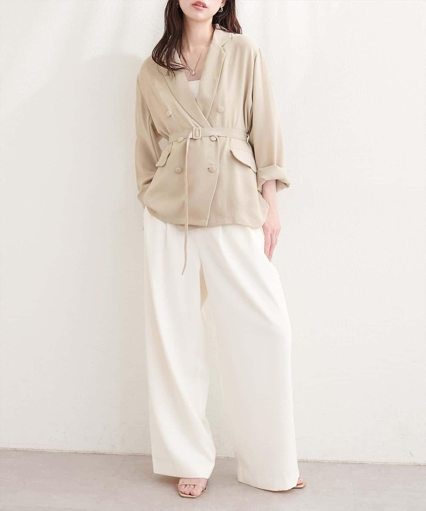 natural couture 附腰帶透視夾克