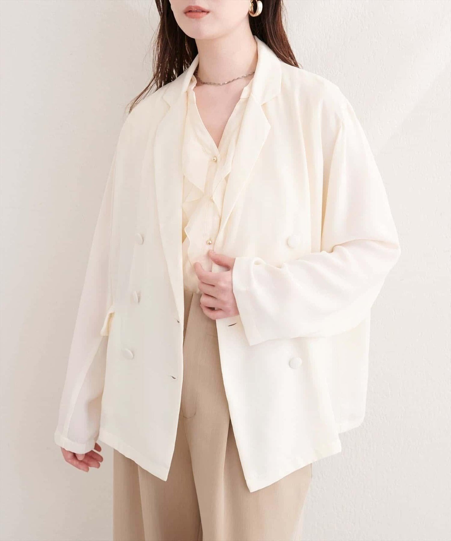 natural couture 附腰帶透視夾克