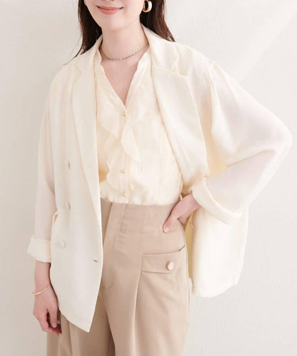 natural couture 附腰帶透視夾克