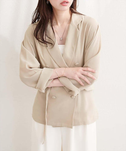 natural couture 附腰帶透視夾克