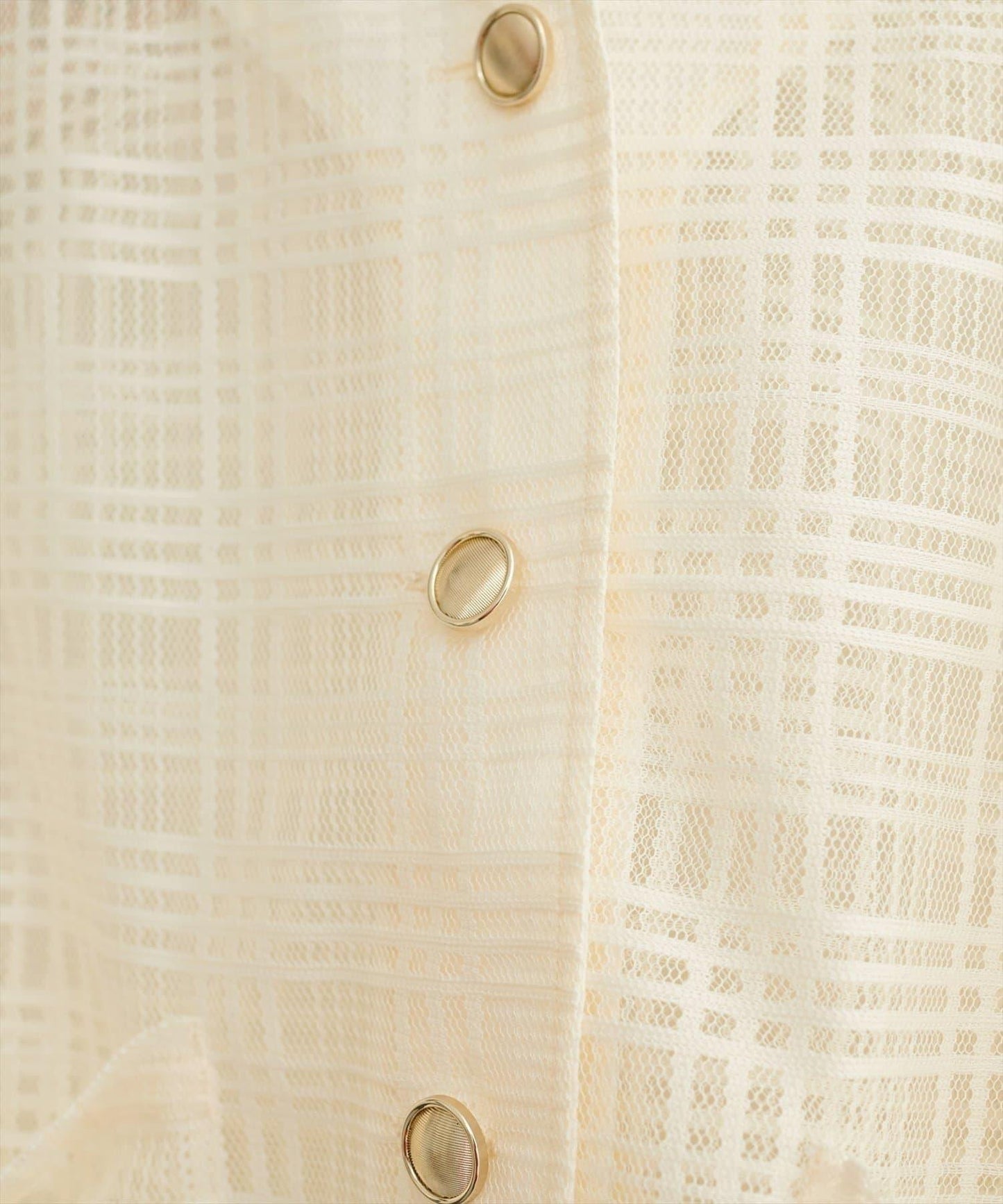 natural couture 透視格紋無領短夾克