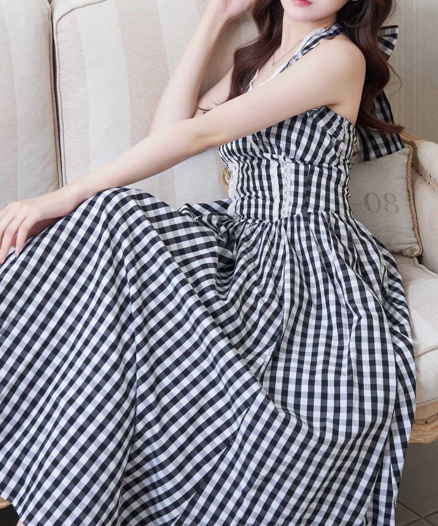 Belle Charme 掛脖長款連衣裙