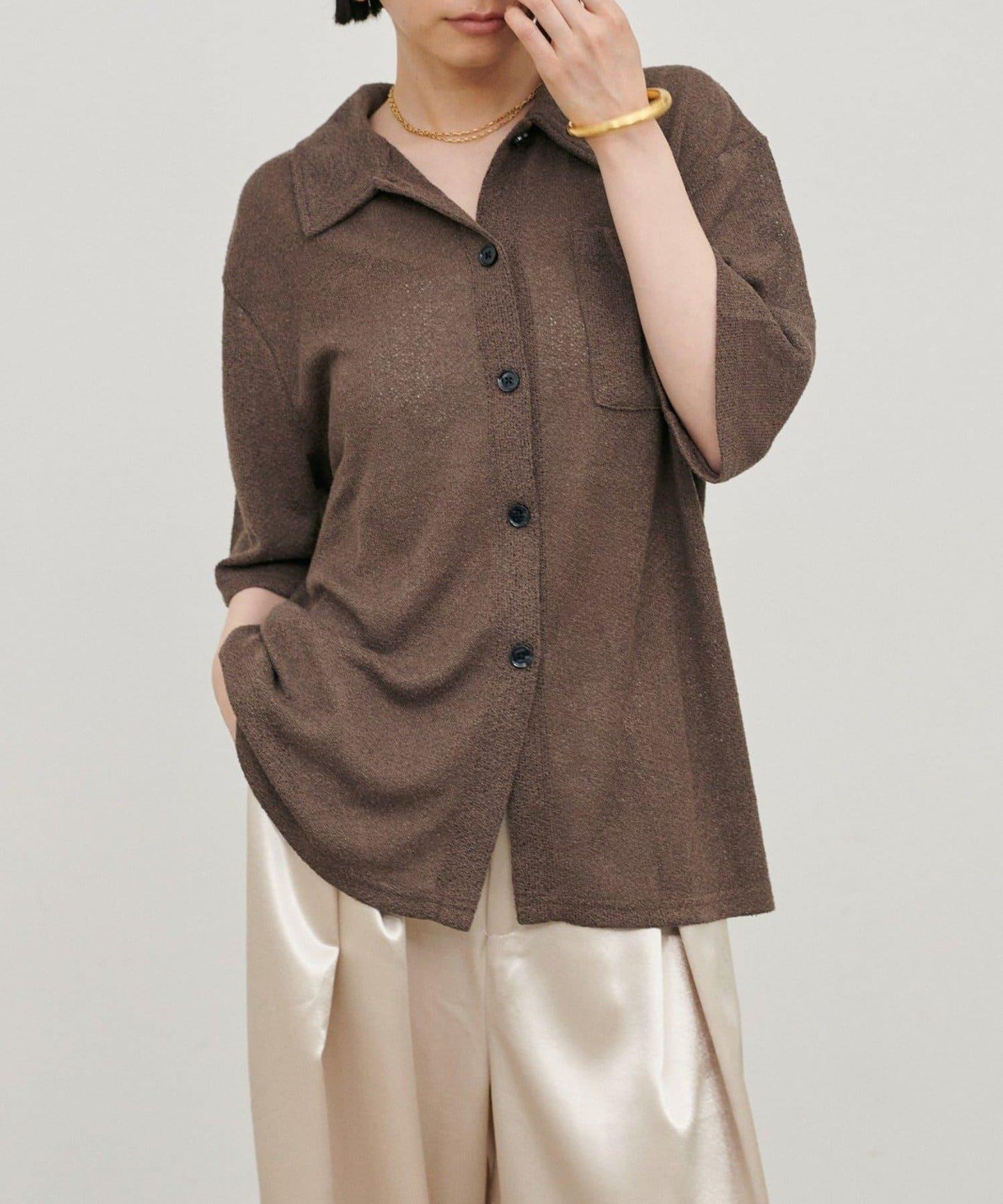 LARUTA 針織短袖襯衫