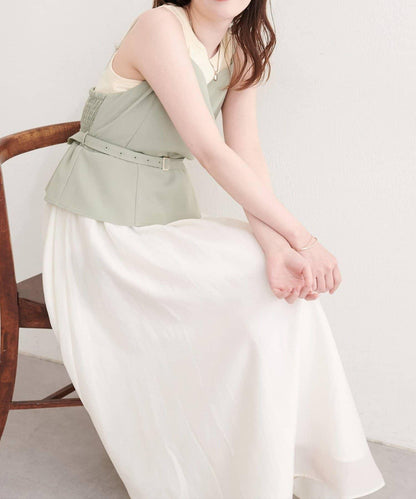 natural couture 裹身拼接吊帶連衣裙