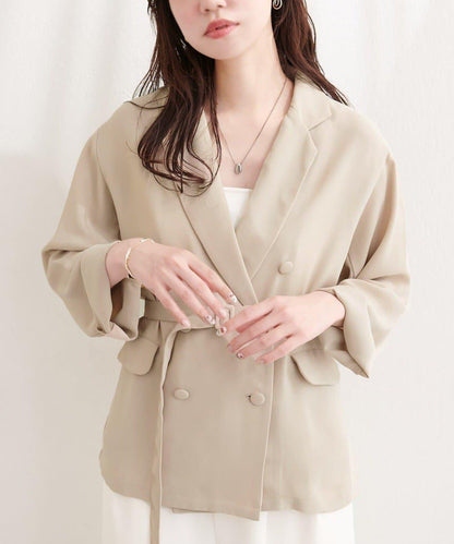 natural couture 附腰帶透視夾克