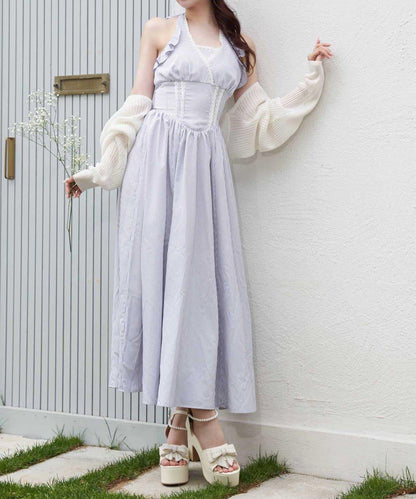 Belle Charme 掛脖長款連衣裙