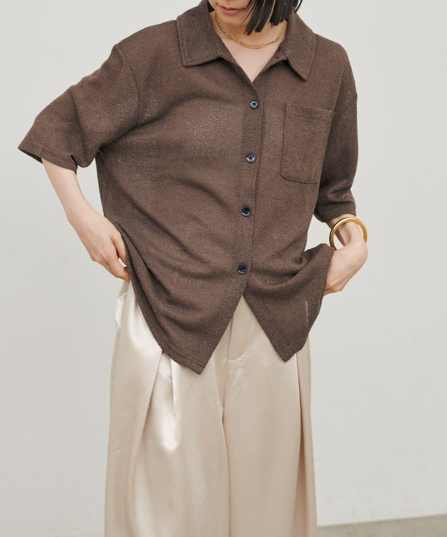 LARUTA 針織短袖襯衫