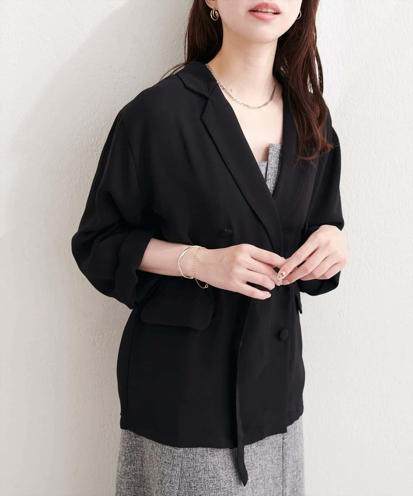 natural couture 附腰帶透視夾克