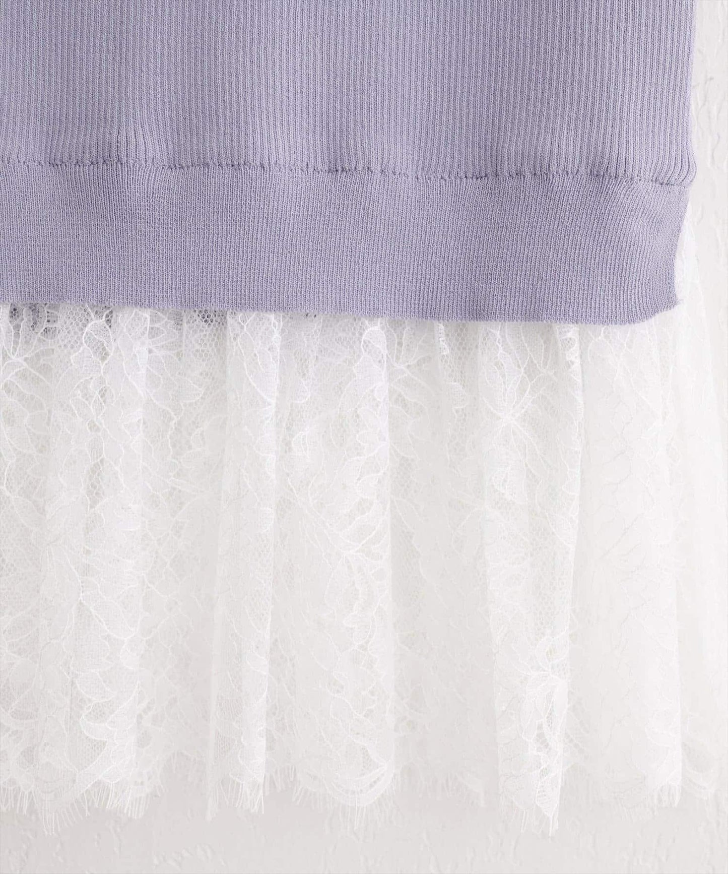 natural couture 蕾絲下襬法式袖針織套頭衫