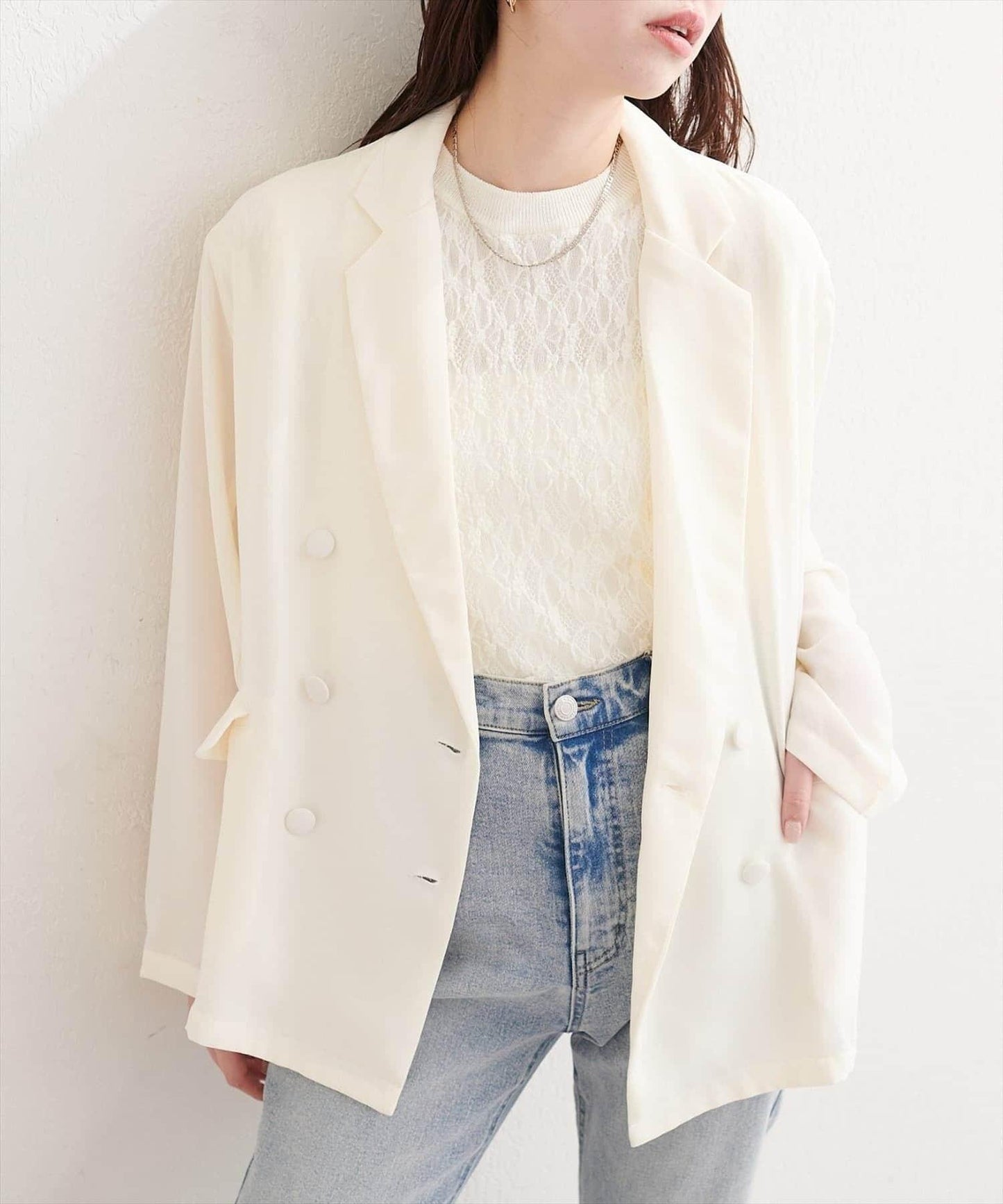 natural couture 附腰帶透視夾克