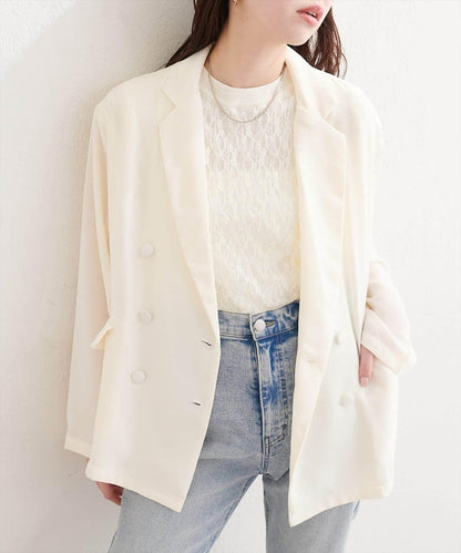 natural couture 附腰帶透視夾克