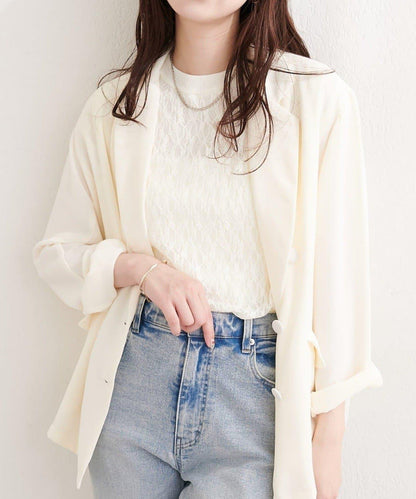 natural couture 附腰帶透視夾克